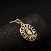 Fashion Portrait Copper Inlay Zircon Pendant Necklace 1 Piece sku image 25