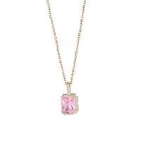 Style Simple Carré Le Cuivre Incruster Zircon Pendentif 1 Pièce main image 3