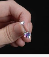 Fashion Heart Shape Stainless Steel Inlaid Zircon Belly Ring 1 Piece main image 4