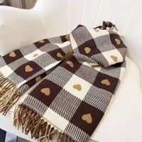 Women's Fashion Houndstooth Heart Shape Polyester Printing Scarf main image 3