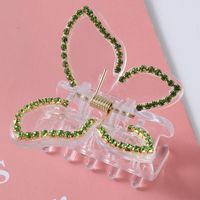 Fashion Butterfly Plastic Rhinestone Hair Claws 1 Piece sku image 2