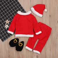 Christmas Fashion Solid Color Cotton Boys Clothing Sets main image 5