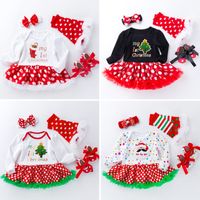Christmas Princess Cartoon Cotton Baby Clothing Sets main image 1