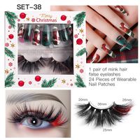 Fashion Christmas Manicure False Eyelashes Tool Set sku image 2