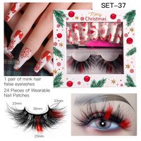 Fashion Christmas Manicure False Eyelashes Tool Set sku image 1