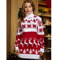 Mode Weihnachtsbaum Polyester Rollkragen Lange Ärmel Normale Ärmel Jacquard Pullover main image 5