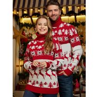 Fashion Christmas Tree Polyester Turtleneck Long Sleeve Regular Sleeve Jacquard Sweater main image 4