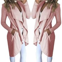 Women's Fashion Solid Color Patchwork Placket Coat Trench Coat main image 4
