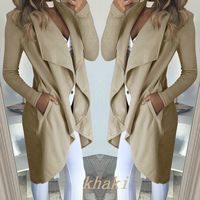 Women's Fashion Solid Color Patchwork Placket Coat Trench Coat main image 1