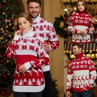 Fashion Christmas Tree Polyester Turtleneck Long Sleeve Regular Sleeve Jacquard Sweater main image 1