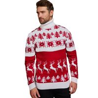Fashion Christmas Tree Polyester Turtleneck Long Sleeve Regular Sleeve Jacquard Sweater main image 3