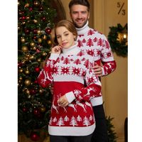 Fashion Christmas Tree Polyester Turtleneck Long Sleeve Regular Sleeve Jacquard Sweater main image 2