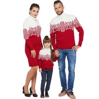 Fashion Snowflake Polyester Jacquard Sweater Family Matching Outfits main image 2