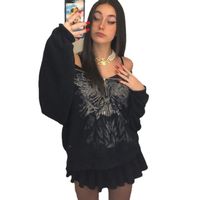Women's Hoodie Long Sleeve Hoodies & Sweatshirts Printing Punk Butterfly main image 3