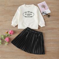 Fashion Solid Color Polyester Girls Clothing Sets main image 2