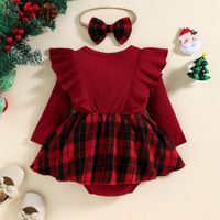 Fashion Solid Color Cotton Blend Baby Rompers main image 2