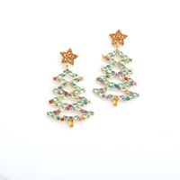 Mode Sapin De Noël Star Alliage Strass Femmes Boucles D'oreilles 1 Paire main image 5