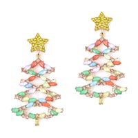 Mode Sapin De Noël Star Alliage Strass Femmes Boucles D'oreilles 1 Paire main image 1