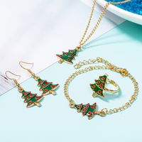 Fashion Christmas Tree Alloy Enamel Christmas Women's Bracelets Earrings Necklace main image 3