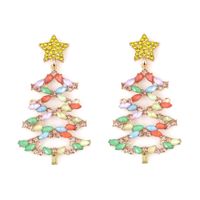 Fashion Christmas Tree Star Alloy Rhinestone Women's Drop Earrings 1 Pair sku image 2