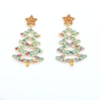 Fashion Christmas Tree Star Alloy Rhinestone Women's Drop Earrings 1 Pair main image 2