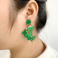 Estilo De Dibujos Animados Dinosaurio Arílico Mujeres Pendientes De Gota 1 Par sku image 4