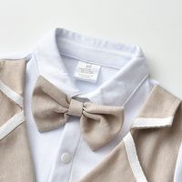 Formal Solid Color Bowknot Cotton Baby Rompers main image 3