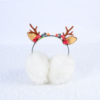 Christmas Winter Antlers Berry Earmuffs Cute Girl Warm Earmuffs Earmuff Autumn And Winter Ear Covers Stall Wholesale sku image 2
