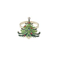 Christmas Cute Christmas Tree Alloy Napkin Rings 1 Piece sku image 3