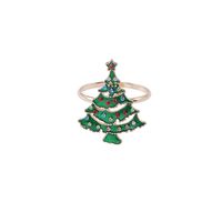 Christmas Cute Christmas Tree Alloy Napkin Rings 1 Piece sku image 4