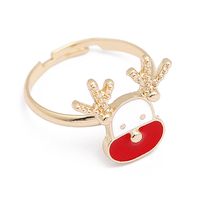 Mode Weihnachtsbaum Weihnachtsmann Legierung Emaille Frau Offener Ring sku image 6