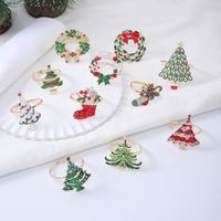 Christmas Cute Christmas Tree Alloy Napkin Rings 1 Piece main image 1