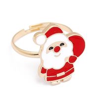 Mode Weihnachtsbaum Weihnachtsmann Legierung Emaille Frau Offener Ring sku image 5