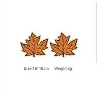 Fashion Pumpkin Maple Leaf Tree Wood Women's Ear Studs 1 Pair main image 5