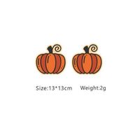 Fashion Pumpkin Maple Leaf Tree Wood Women's Ear Studs 1 Pair sku image 7