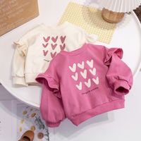 Mignon Forme De Cœur Couleur Unie Polyester Hoodies Et Pulls main image 1