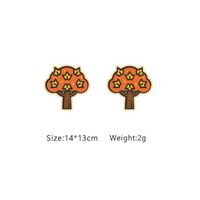 Fashion Pumpkin Maple Leaf Tree Wood Women's Ear Studs 1 Pair sku image 4