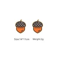 Fashion Pumpkin Maple Leaf Tree Wood Women's Ear Studs 1 Pair sku image 8