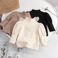 Casual Heart Shape Solid Color Cotton T-shirts & Blouses main image 1
