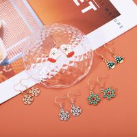 Fashion Christmas Tree Snowflake Elk Silver Plated Enamel Women's Earrings 1 Pair main image 4