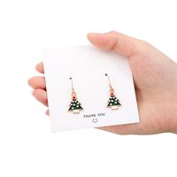 Fashion Christmas Tree Snowflake Elk Silver Plated Enamel Women's Earrings 1 Pair sku image 22
