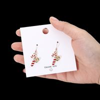 Fashion Christmas Tree Snowflake Elk Silver Plated Enamel Women's Earrings 1 Pair sku image 15
