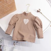Casual Heart Shape Solid Color Cotton T-shirts & Blouses main image 4