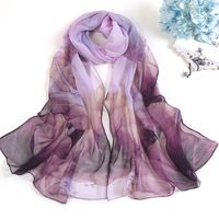 Women's Vacation Color Block Floral Polyester Silk Scarves sku image 3