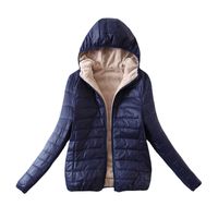 Fashion Solid Color Patchwork Polyester Zipper Coat Cotton Clothes main image 3
