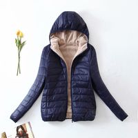 Fashion Solid Color Patchwork Polyester Zipper Coat Cotton Clothes sku image 13