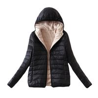 Fashion Solid Color Patchwork Polyester Zipper Coat Cotton Clothes main image 1