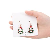 Fashion Christmas Tree Snowflake Elk Silver Plated Enamel Women's Earrings 1 Pair sku image 21