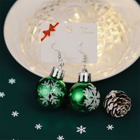 Fashion Christmas Tree Snowflake Elk Silver Plated Enamel Women's Earrings 1 Pair sku image 39