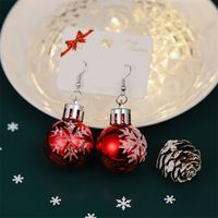 Fashion Christmas Tree Snowflake Elk Silver Plated Enamel Women's Earrings 1 Pair sku image 38